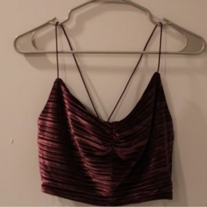 TARGET WILD FABLE  Women's Cinched Front Velvet Tiny Tank Top